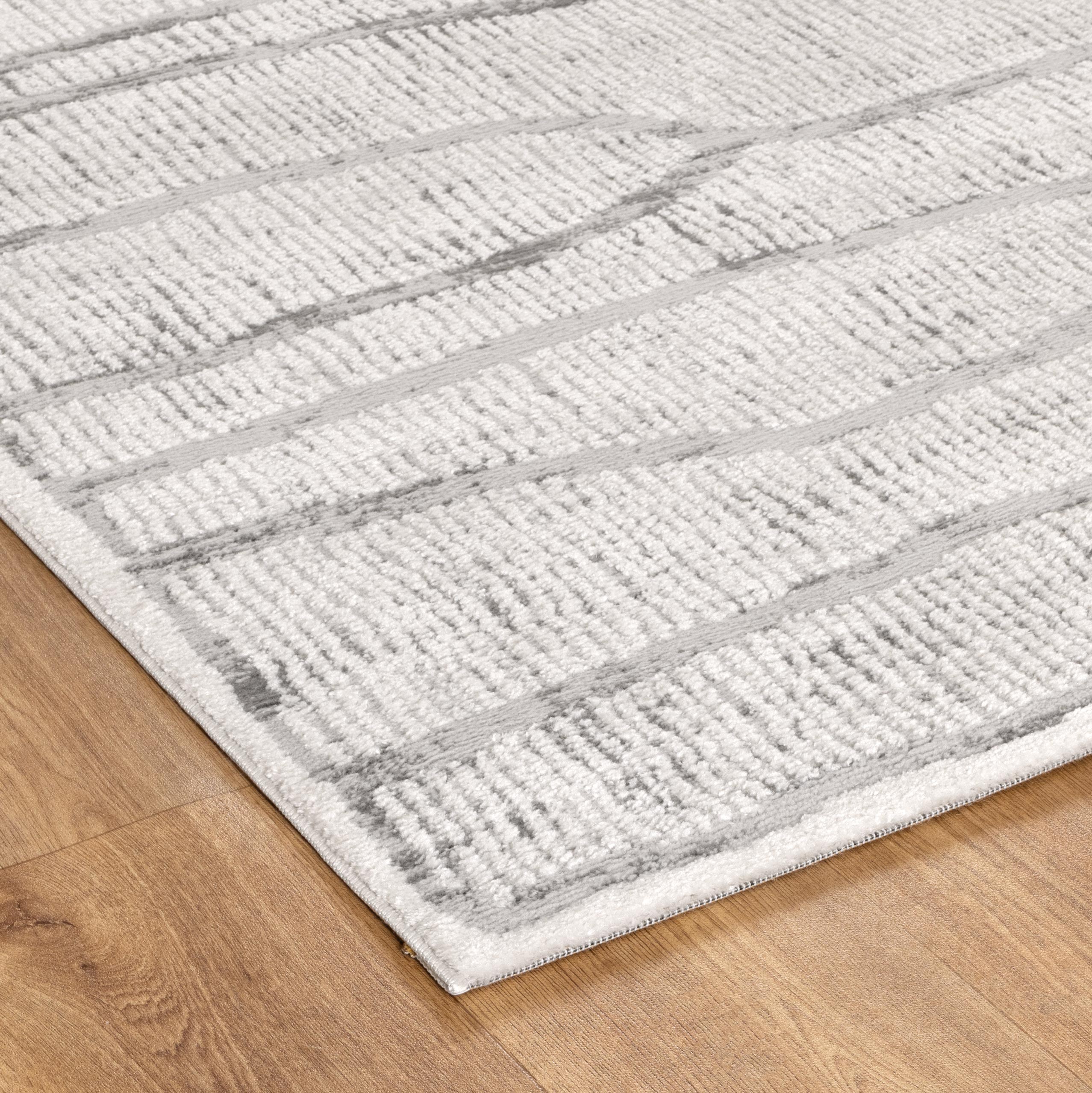 Sierra Abstract Silver Lines Rug