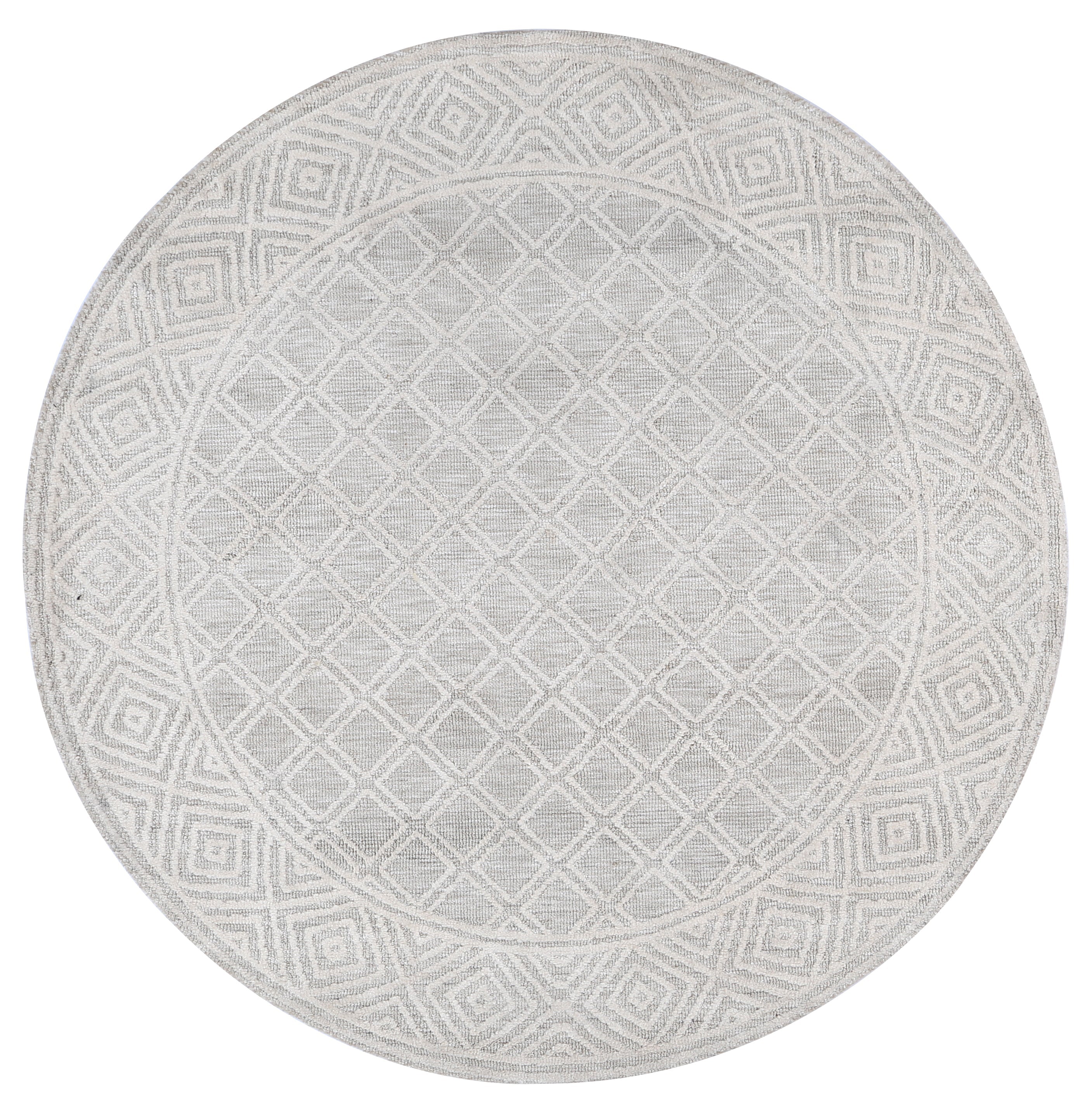 Amritsar Diamond Trellis Cream Round Rug
