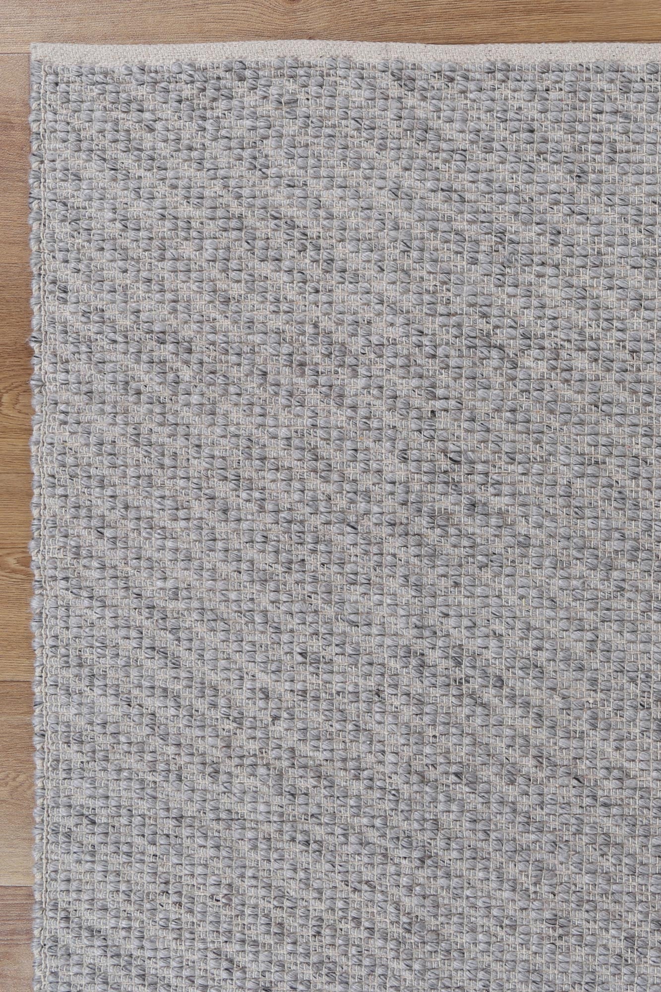 Basalt Grey Wool Blend Textured Rug - GREY
