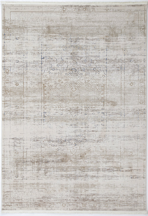 Bohemian Paradise Traditional Beige Blue Rug -04BBLU