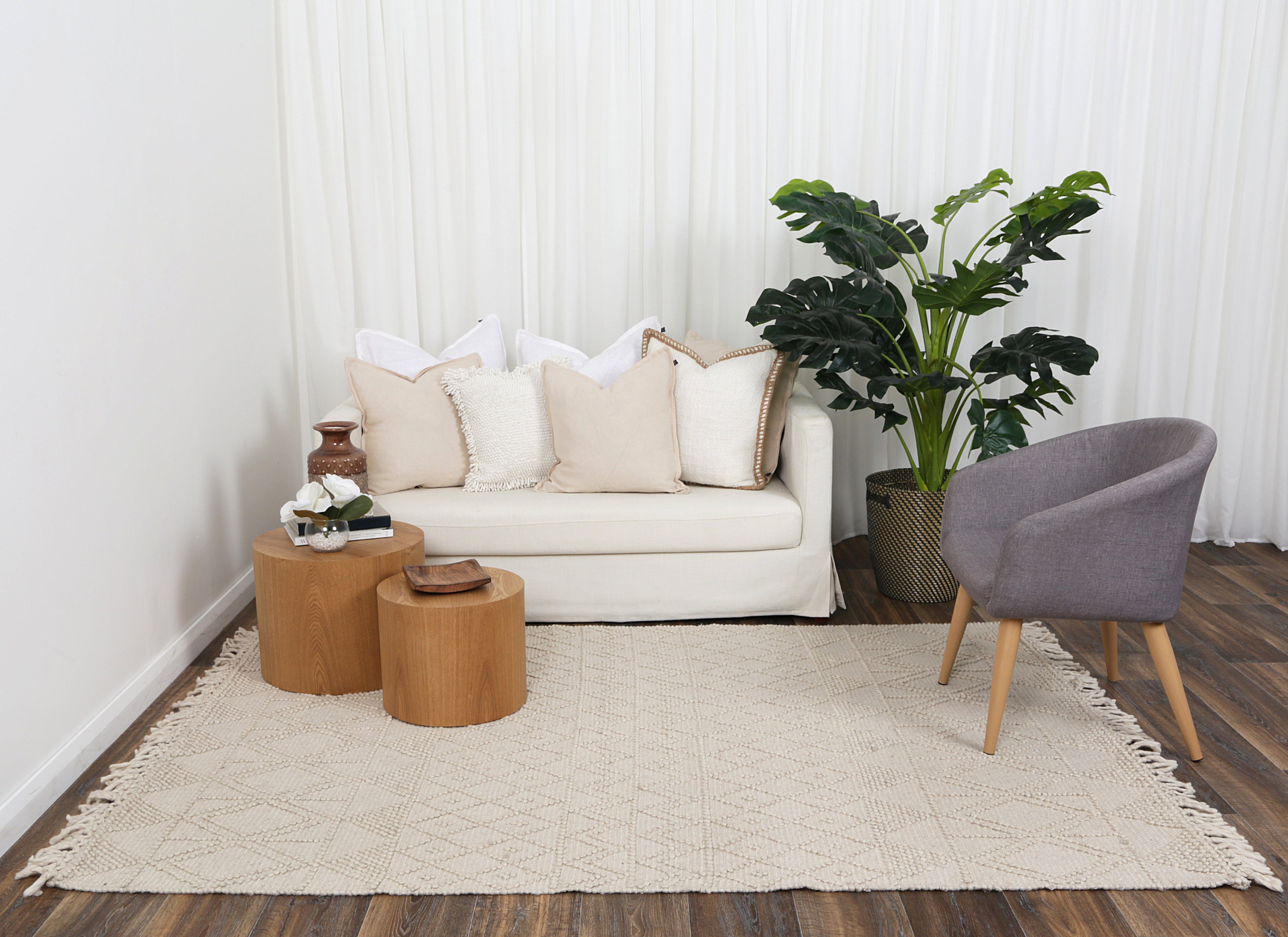 Diego Inca Beige Wool Rug - DIEG01