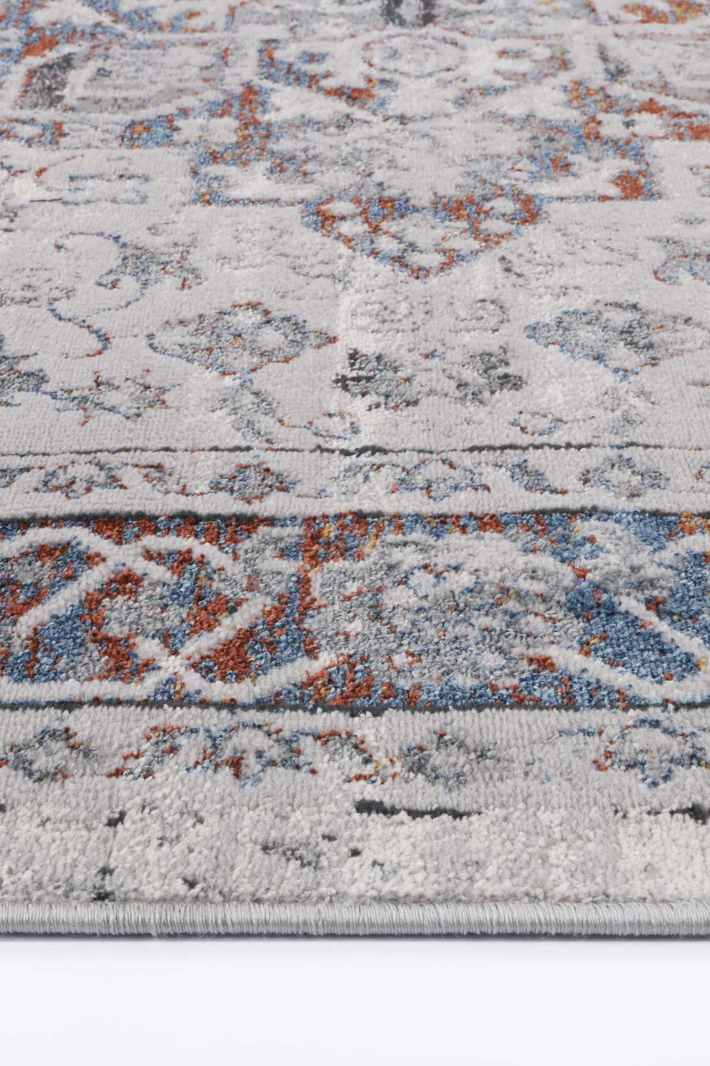 Porto Camila Grey & Blue Traditional Rug